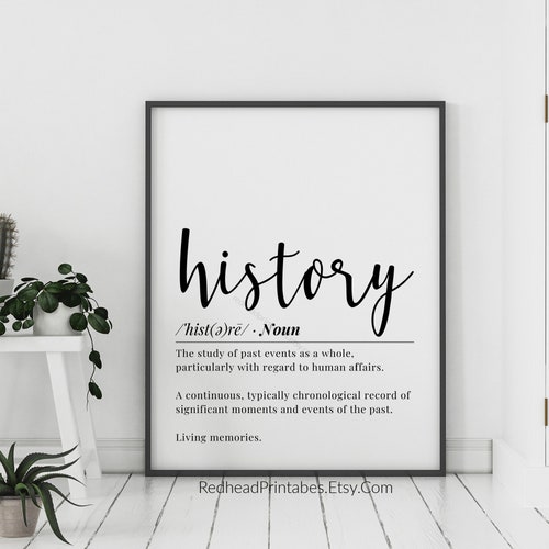History Classroom Printable Wall Art History Definition Quote Etsy