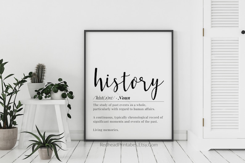 History Classroom Printable Wall Art History Definition Quote Etsy