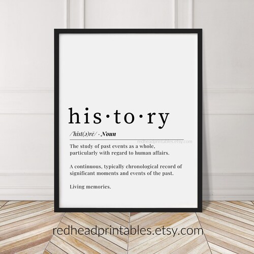 History Definition Printable Wall Art History Teacher Etsy