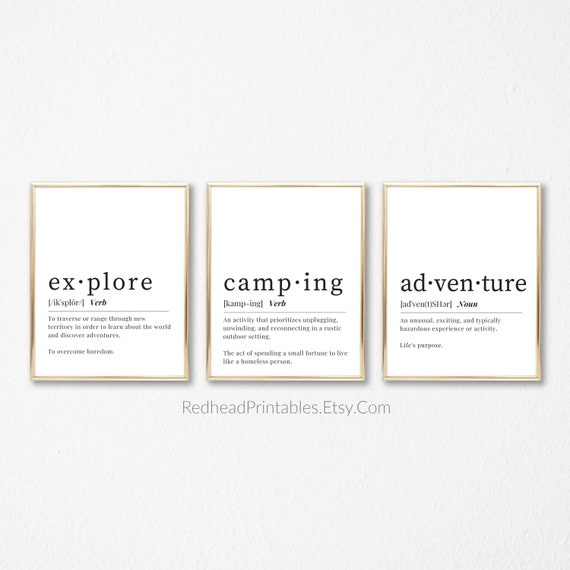 Camping Definition Explore Definition Adventure Definition Etsy