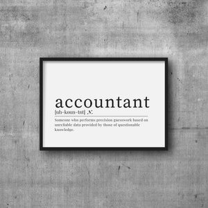 Accountant Definition Printable Wall Art Landscape, Gift for Accountant, Office Decor, Gift for Coworker, Accountant Decor