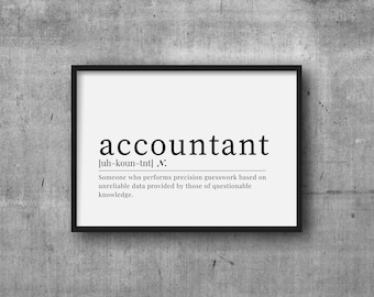 Accountant Definition Printable Wall Art Landscape, Gift for Accountant, Office Decor, Gift for Coworker, Accountant Decor