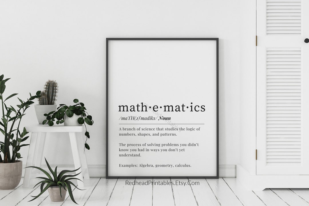 Mathematics Definition Printable Wall Art, Math Teacher Poster, Math ...