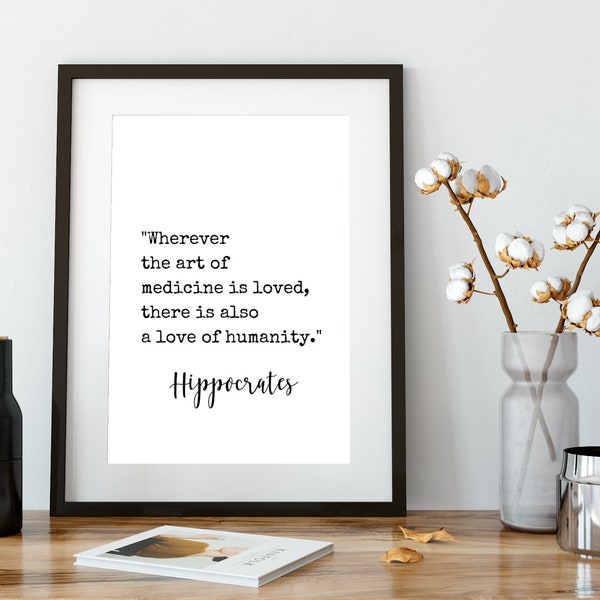 Hippocrates Quote Printable Wall Art, Hippocratic Oath, Digital Download, Medicine Quote, Doctor Wall Art, Doctors Office Decor