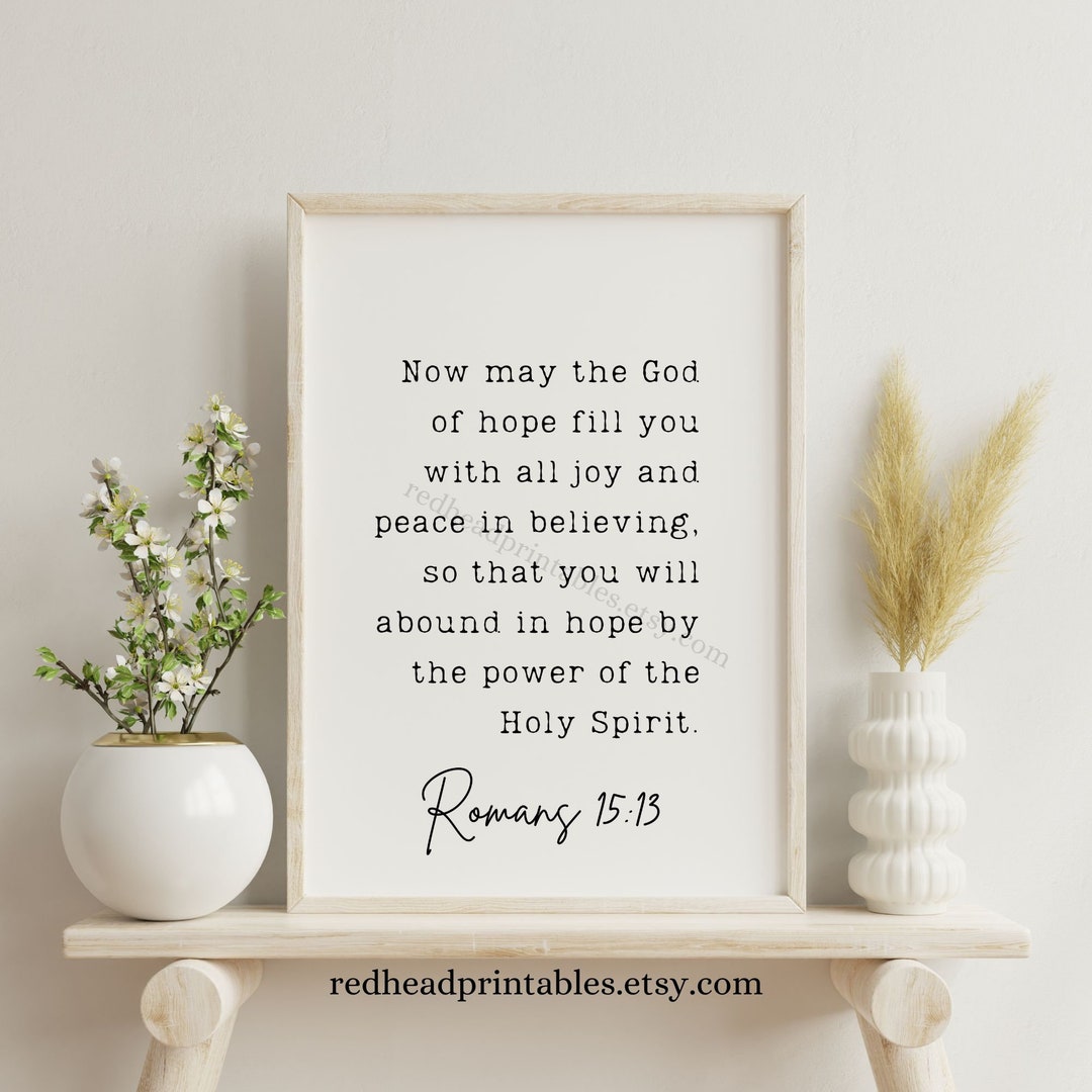 Bible Verse Printable Wall Art, Romans 15 13 Scripture Printable ...