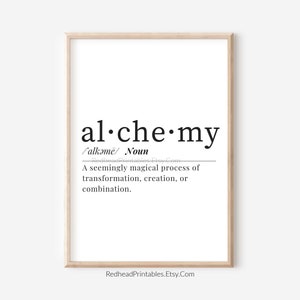 Alchemy Dictionary Printable Wall Art, Alchemy Poster, Alchemy Wall Art, Chemistry, Witchcraft Decor, Alchemist Gift, Science Teacher Gift