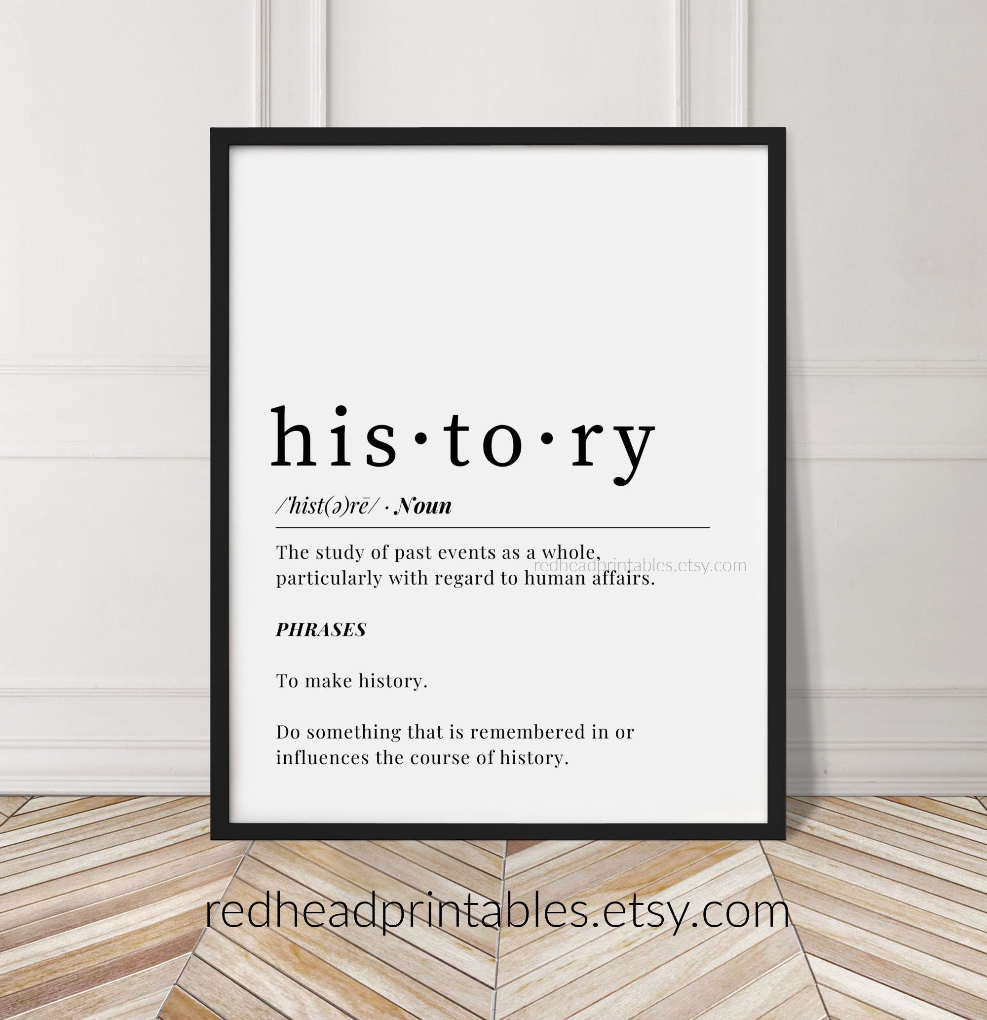 History Dictionary Printable Wall Art History Classroom Etsy