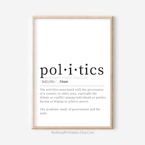 Politik Definition druckbare Wandkunst, Geschichte Klassenzimmer, Politologie Klassenzimmer, Sozialkunde Lehrer Wandkunst, Klassenzimmer Dekor