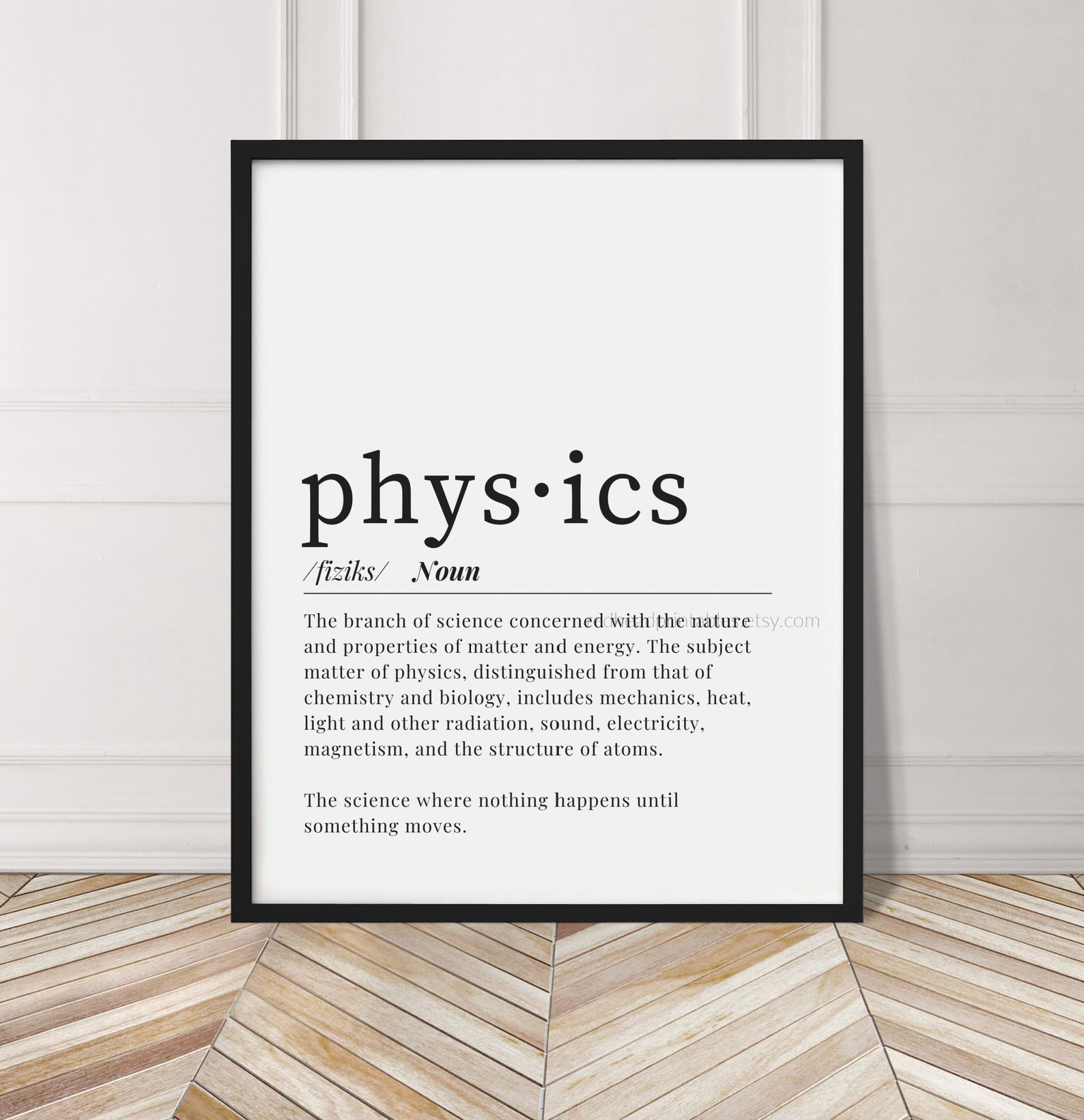 Physics Definition Printable Wall Art, Physics Poster, Physics Print