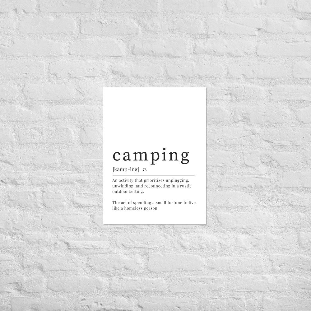 Camping Wall Art, Camping Decor, Camper Decor, Camping Definition