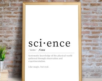 Science Definition Printable Wall Art, Science Teacher Classroom Print, Digital Download, Gift for Science Teacher, Scientist Gift