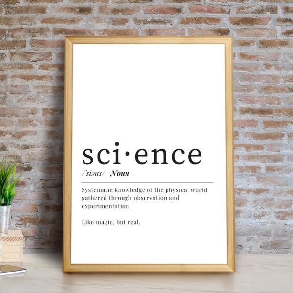 Science Definition Printable Wall Art, Science Teacher Classroom Print, Digital Download, Gift for Science Teacher, Scientist Gift