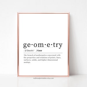 Geometry Definition Printable Wall Art, Geometry Classroom Poster, Digital Download, Geometry Teacher Gift, Math Teacher, Math Classroom