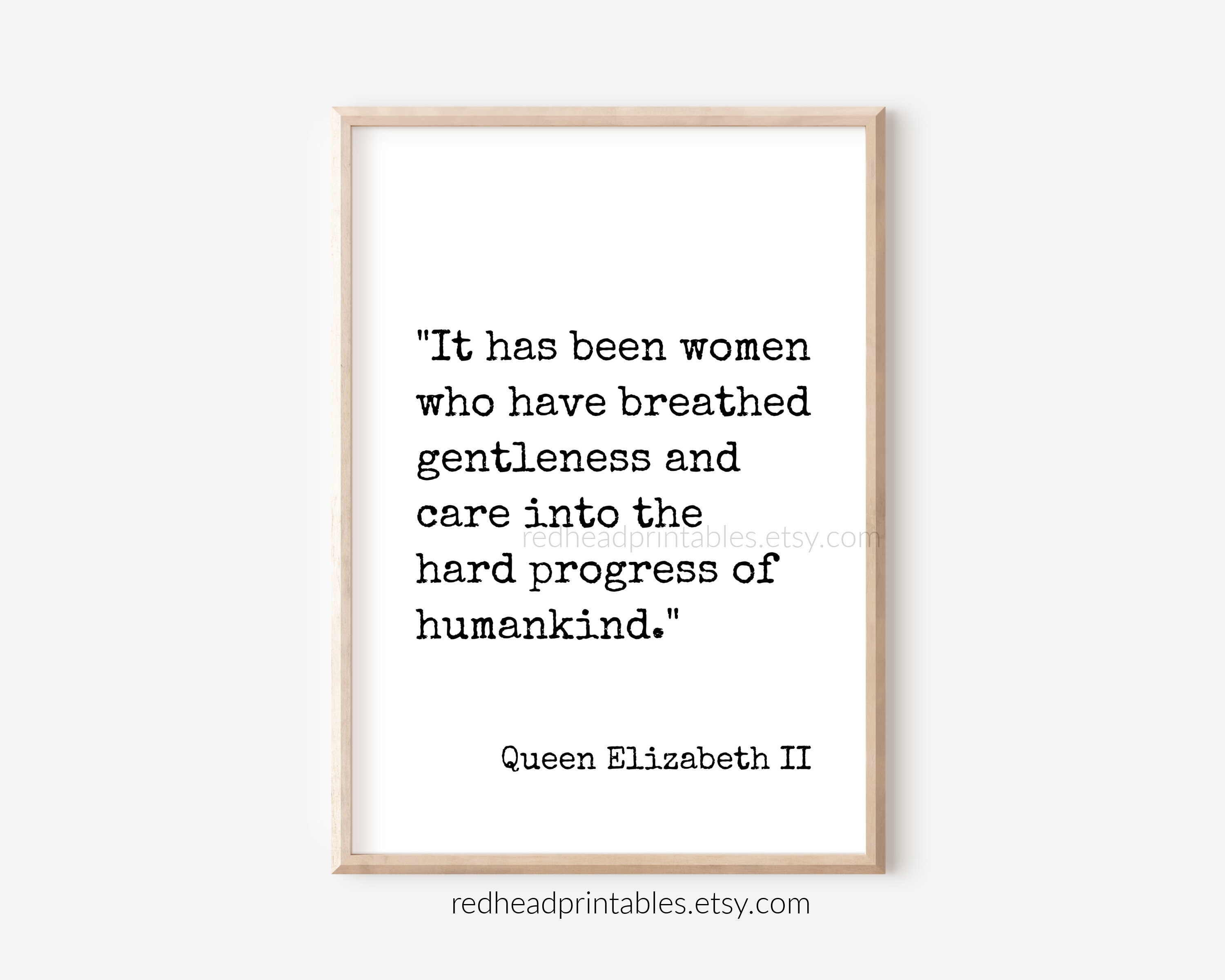 Queen Elizabeth Quote Printable Wall Art Feminist Quote | Etsy