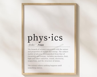 Physik Definition druckbare Wandkunst, Physik Poster, Physik Druck, Physiklehrer, Physiklehrer, Physik Kunst, Dateien für kommerzielle Nutzung