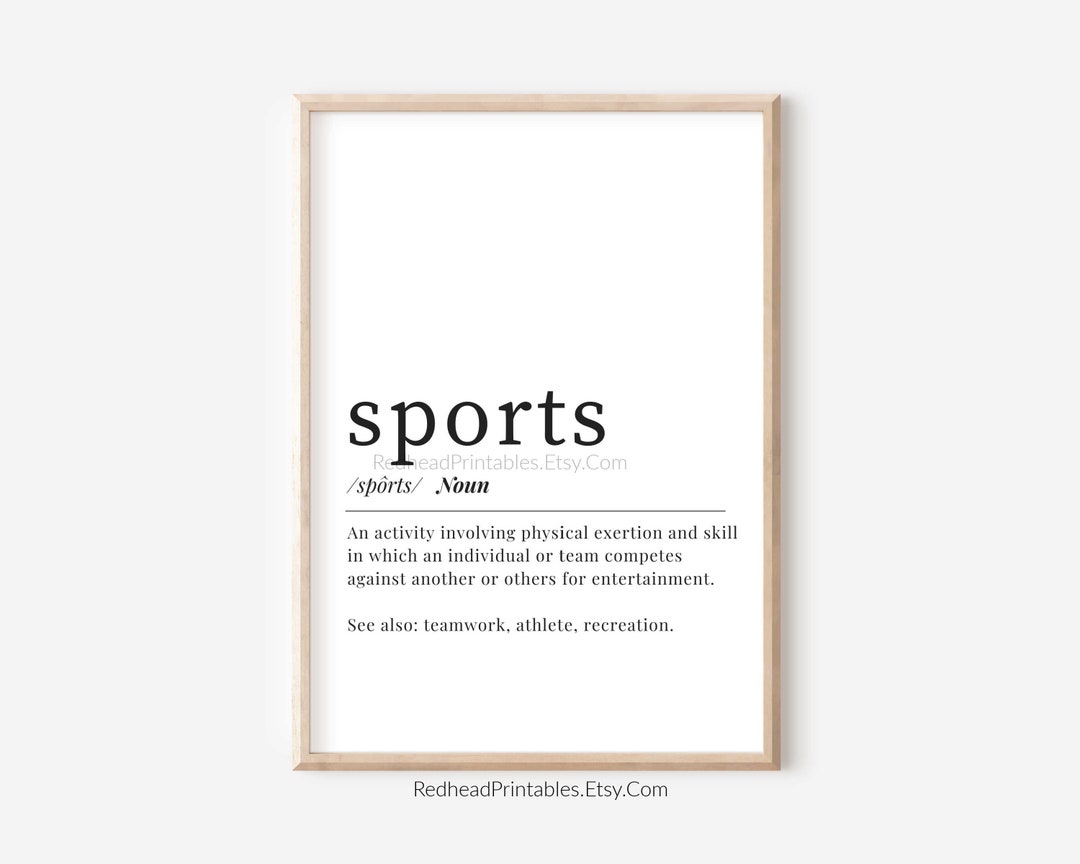 Sports Definition Printable Wall Art, Dictionary Printable Decor, Gym Teacher Gift, Classroom