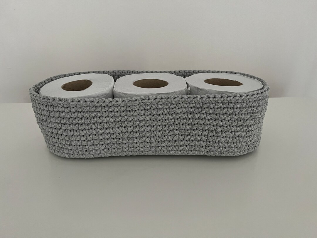 Toilet Paper Storage, Grey Storage Basket, Oval Basket for Bathroom