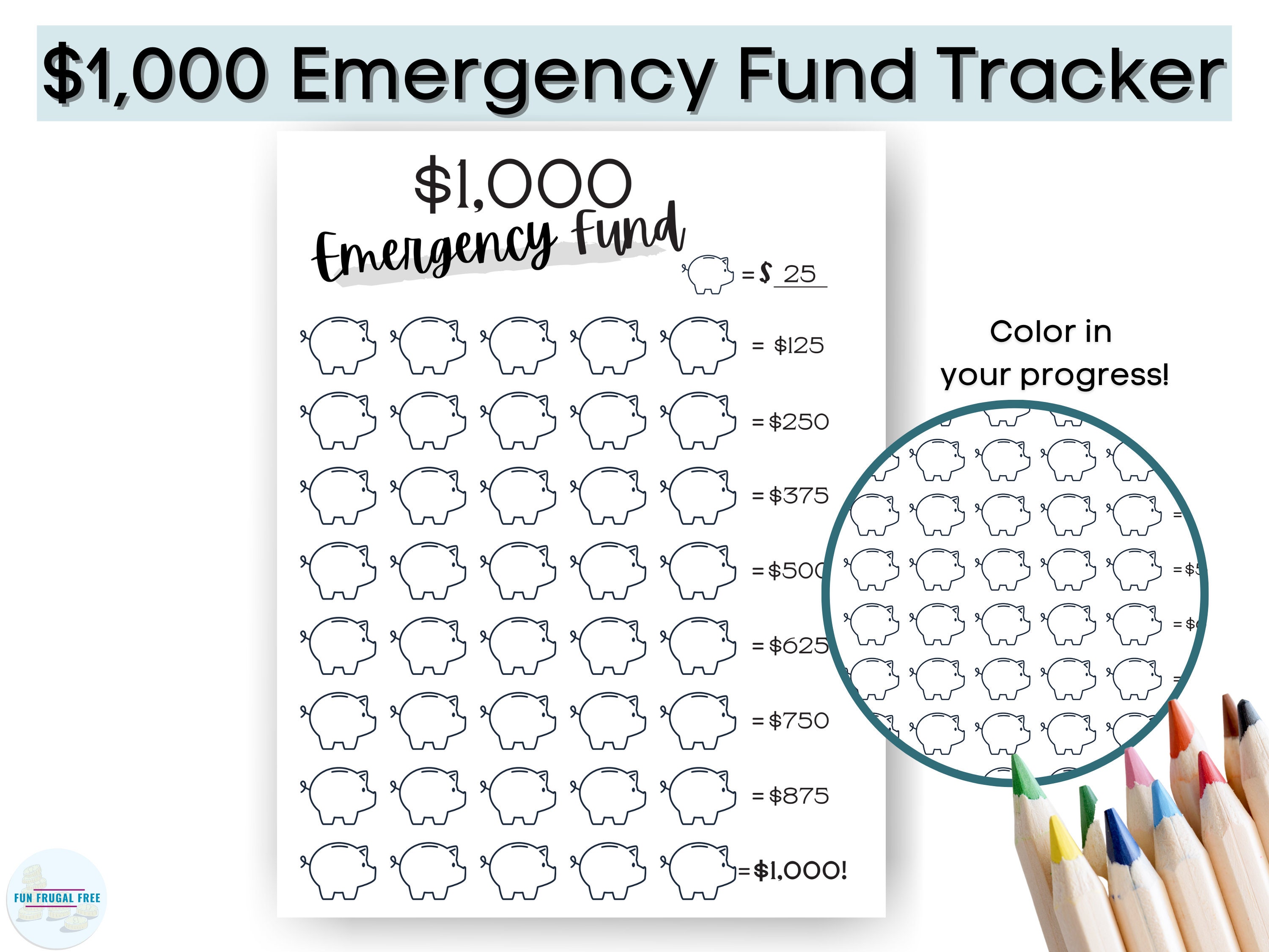 Emergency Fund Tracker Instant Download Printable | Etsy