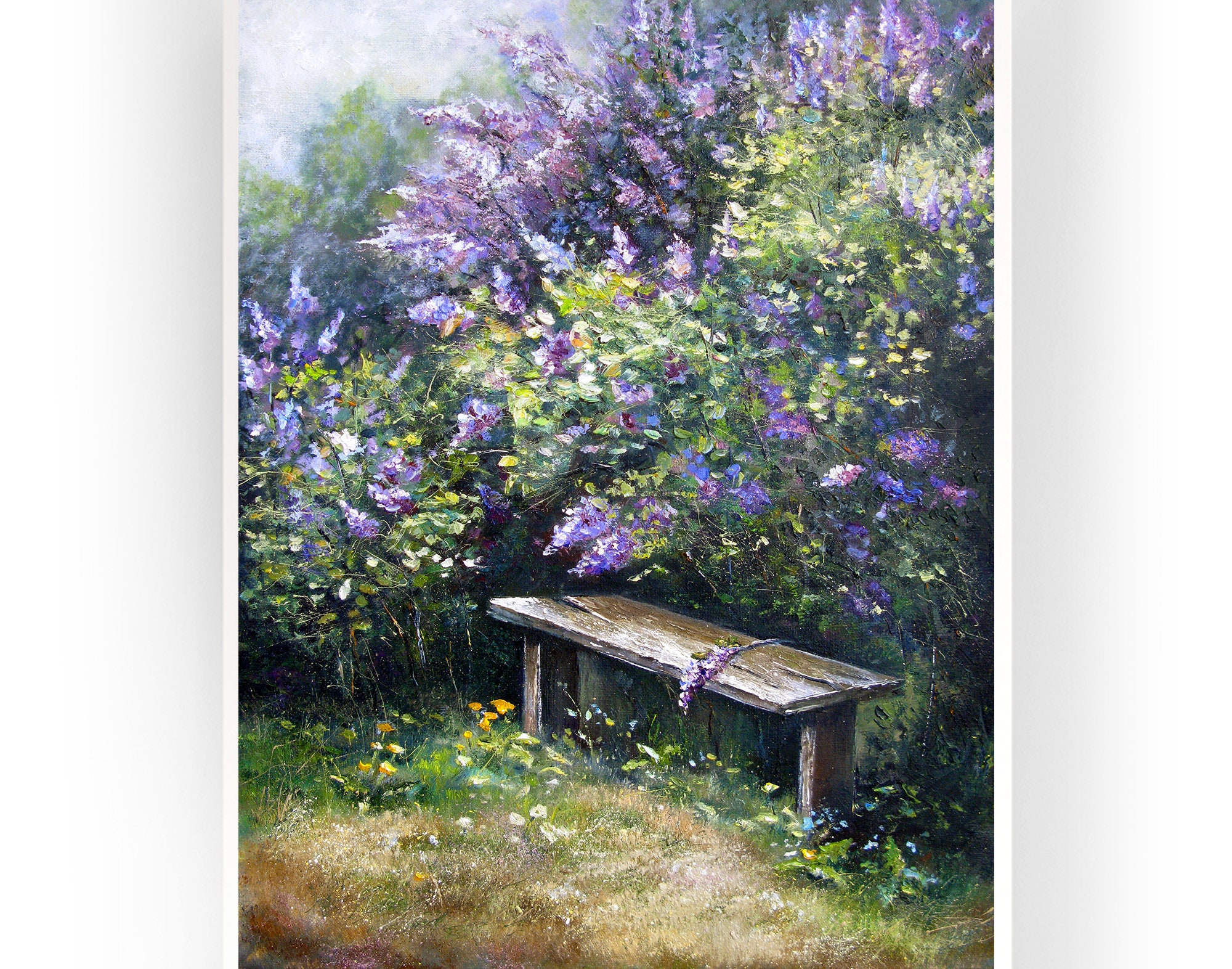 Lilac Painting Floral Original Art Lilac Tree Wall Art Canvas Etsy