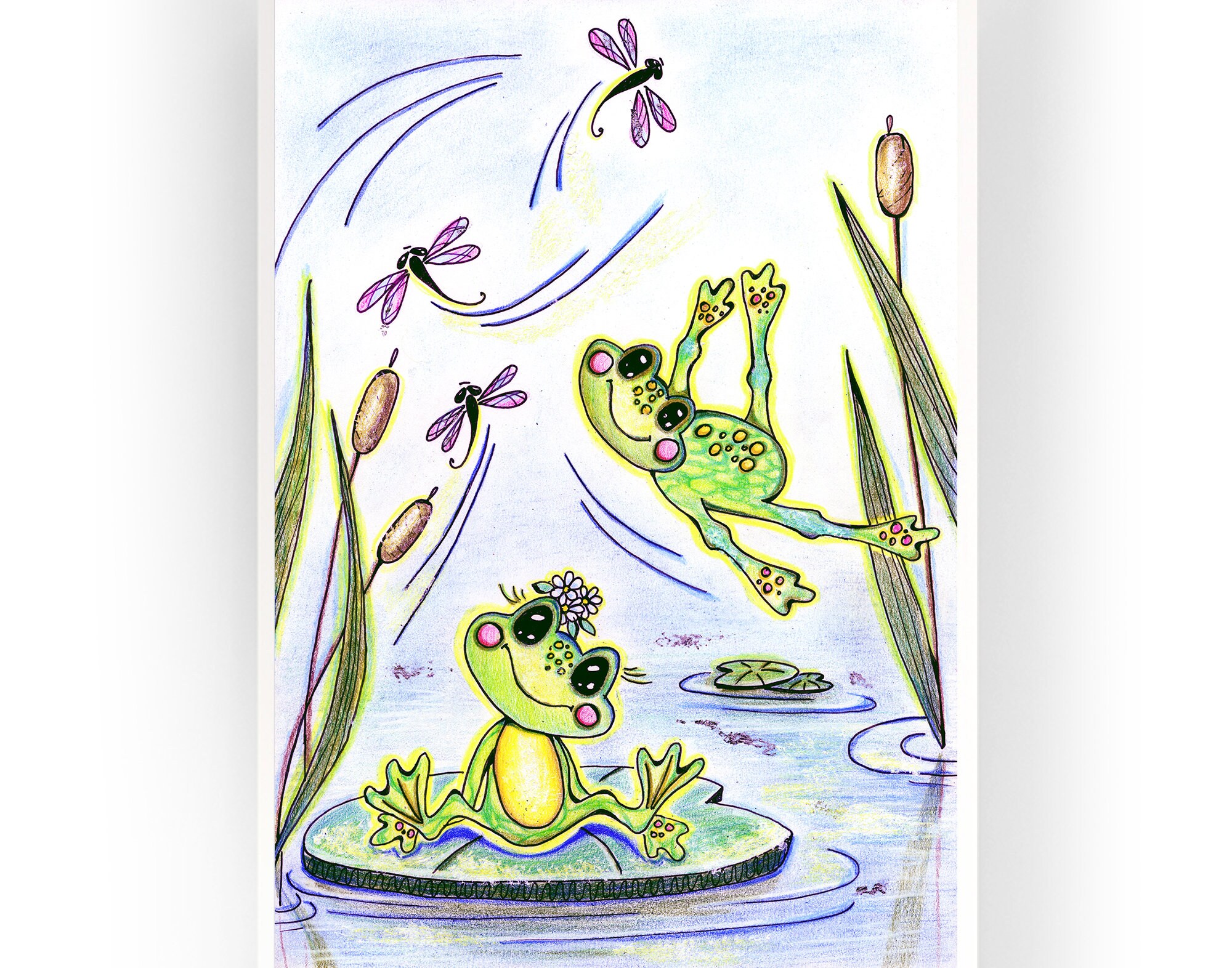 Frosch Malerei Tier Aquarell Original Malerei Frösche und Etsy