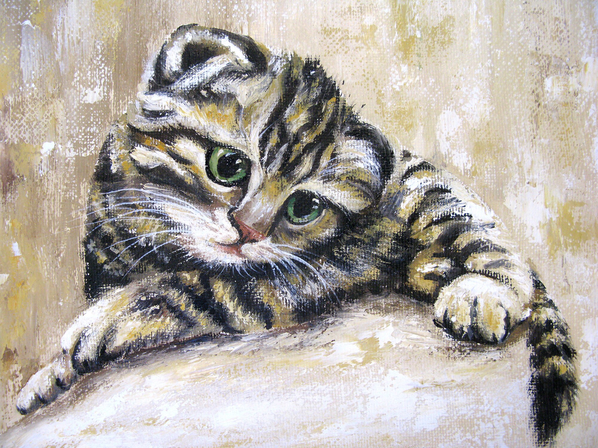 Kätzchen Malerei Set von 3 Katzen Original Kunst Katze | Etsy