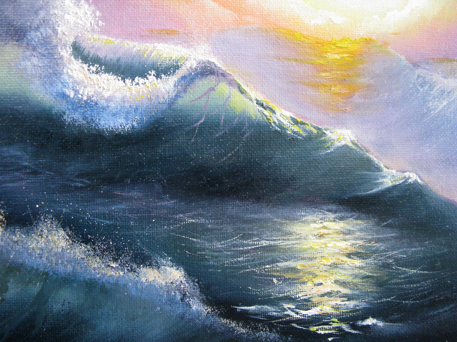 Ozean Welle Gemälde Meereslandschaft Original Kunst Etsy