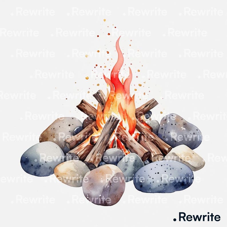 12 Campfire Clipart | Bonfire High Quality JPG | Printable Watercolor ...