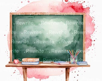 12 Black Board Clipart | Chalkboard Printable Watercolor Clipart | High Quality JPG & PNG - Digital Download | Junk Journal, Scrapbooking