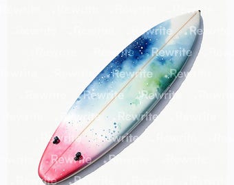 15 Surfboard Clipart | Printable Watercolor Surfer Clipart | High Quality JPG & PNG - Digital Download | Junk Journal, Scrapbooking, Craft