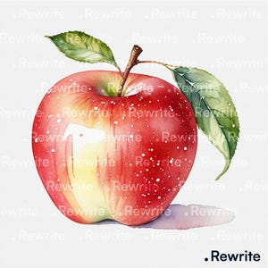 10 Red Apple Clipart | Printable Watercolor Fruit Clipart | High Quality JPG&PNG, Digital Download | Junk Journal, Scrapbooking, Paper Craft