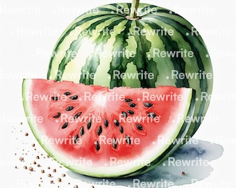 14 Watermelon Cliparts | Printable Watercolor Clipart | High Quality JPG & PNG, Digital Download for Junk Journal, Scrapbooking, Paper Craff