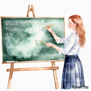 12 Teacher Clipart | Printable Watercolor Clipart | High Quality JPG & PNG - Digital Download | Junk Journal, Scrapbooking, Paper Craft