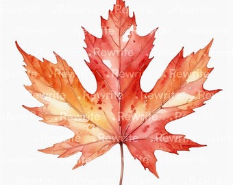 10 Maple Leave Clipart | Printable Watercolor Fall Leaf Clipart | High Quality JPG & PNG, Digital Download | Junk Journal,Scrapbooking,Craft