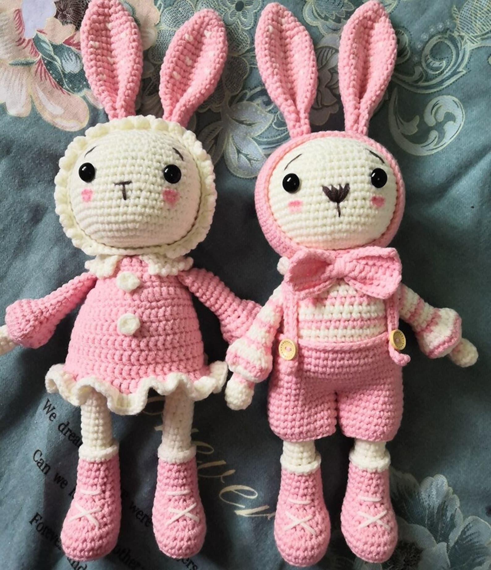 Handmade Crocheted Wool Dolls Finished Product Long Ears Etsy