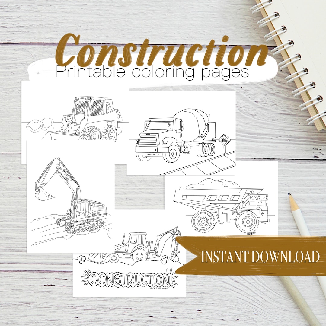 Construction Coloring Pages, Dump Truck Printable, Concrete Mixer ...