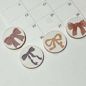 Bow Magnets • Hand painted Bow Magnets • Pink Bow Magnets • Pack of Magnets