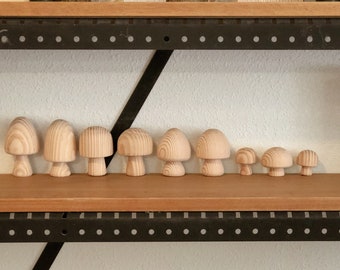 Natural Wooden Mushroom • 1 piece Mushroom • DIY Mushrooms