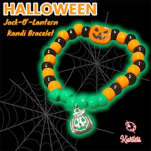 Jack-O’-Lantern Kandi Pony Bracelet | Kandi Bracelet Lovers
