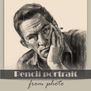 Custom Pencil Digital Drawing, Portrait Sketch From Photo, Digital Download Art to Print, Birthday Anniversary Personalized gift