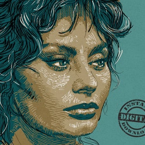 Sophia Loren, digital download portrait