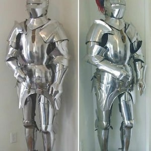 Collectibles Medieval Knight Suit Of Armor | 15th Century Combat Armour Suit | Full Body Suit of Armour With Wooden Base | Halloween Gift