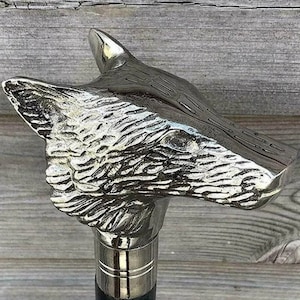 新しい海洋オオカミの頭のウォーキングスティック | クロムの手作りウォーキング杖 | ビクトリア朝のウォーキングワンド | 男性と女性へのウォーキング杖のギフト