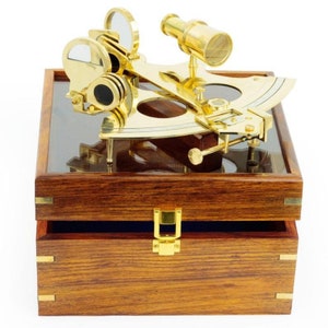 Nautical Sextant With Wooden Box | Victorian Navigation Collection, Pirate&#39;s Nautical Gift Decor Ideas, Marine Instrument Best Gift Item