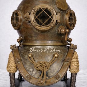 Replica Amerikaanse marine Mark V duikhelm | Antiek diepzeeduikdecor |  Vintage diepzeeduikerdisplay | Klassiek nautisch maritiem decor