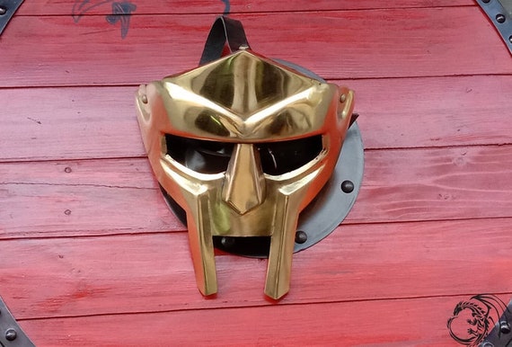 New MF Doom Gladiator Mask Mad-villain Golden Finish Hand-forged