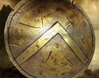 Medieval Spartan Shield 36&quot; King Leonidas 300 Medieval 18 Gauge Steel Shield | 300 Crusader Larp SCA Warrior Shield | Cosplay Battle Shield