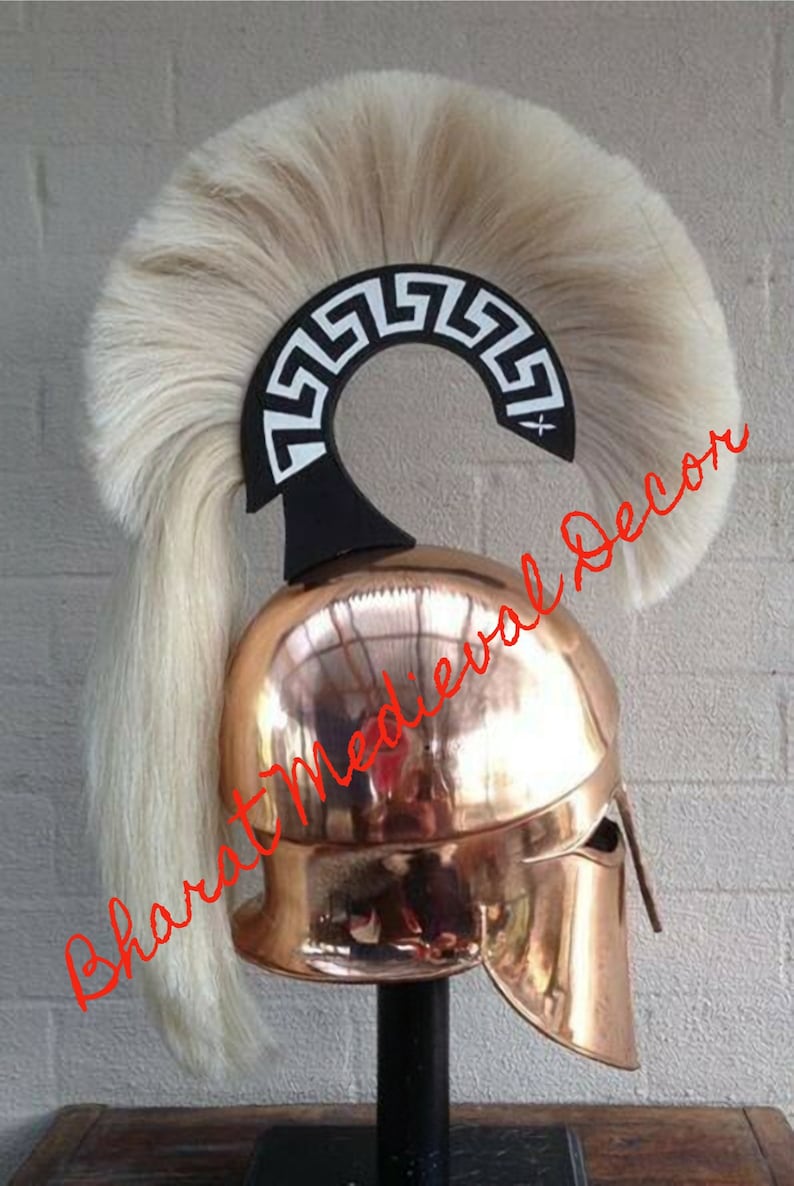 Elmo Corinzio Spartano Replica LARP - Acciaio, Circonferenza 72cm, Con Fodera In Pelle - Foto 9