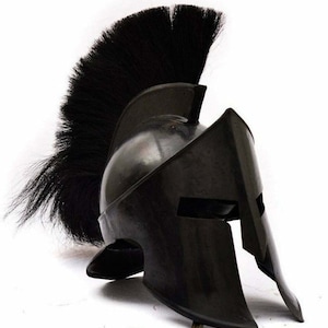 Medieval Black King Leonidas Spartan Helmet | 300 Movie Fully Functional Helmet | Great Spartan Warrior Helmet | Replica Wearable Helmet