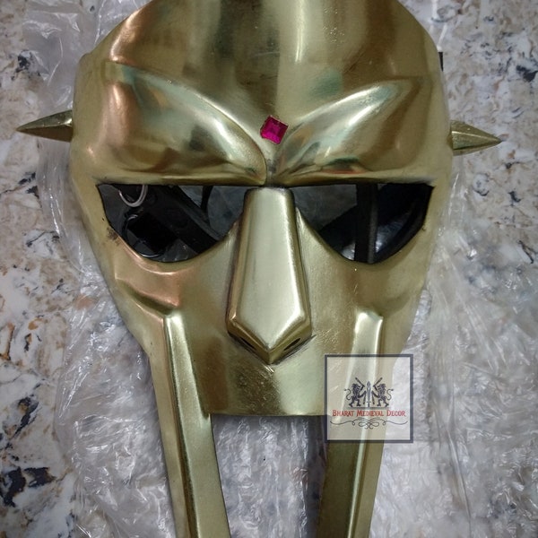 MF Doom Gladiator Mask | Mad Villain 18g Mild Steel Face Roman Armour Replica Medieval Hand Forged SCA LARP Helmet Armor Doom Mask Gift Item