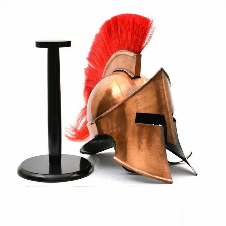 Middeleeuwse Spartaanse chroomhelm | Geweldige King Leonidas-cosplayhelm | Volledig functionele replica draagbare helm uit 300 films | Halloween-cadeau - België